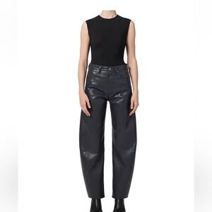 Agolde leather curved pant